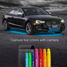 Load image into Gallery viewer, Xkchrome Bluetooth iOS Android Smartphone App Control Car LED Undercar + Interior + Wheel Accent Light Kit Millions of Colors Patterns Dual Zone Music Sync Smart Brake Feature for Honda Nissan Hyundai Toyota Lexus Infiniti Acura Chevy Ford Dodge Audi...
