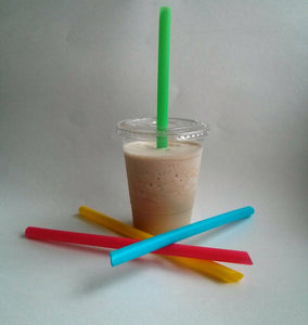 Large Milkshake Straws - Extra Wide Diameter - 40ct/Poly Bag. Cellophane Wrapped, Bright Colors Smoothie Iced Coffee Straws