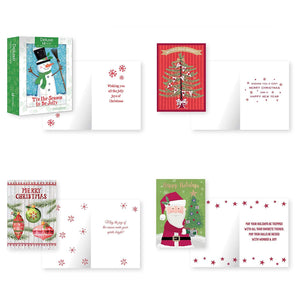 B-THERE Bundle of 12 Boxed Christmas Greeting Cards - Traditional, Foil and Glitter Finishes with Envelopes