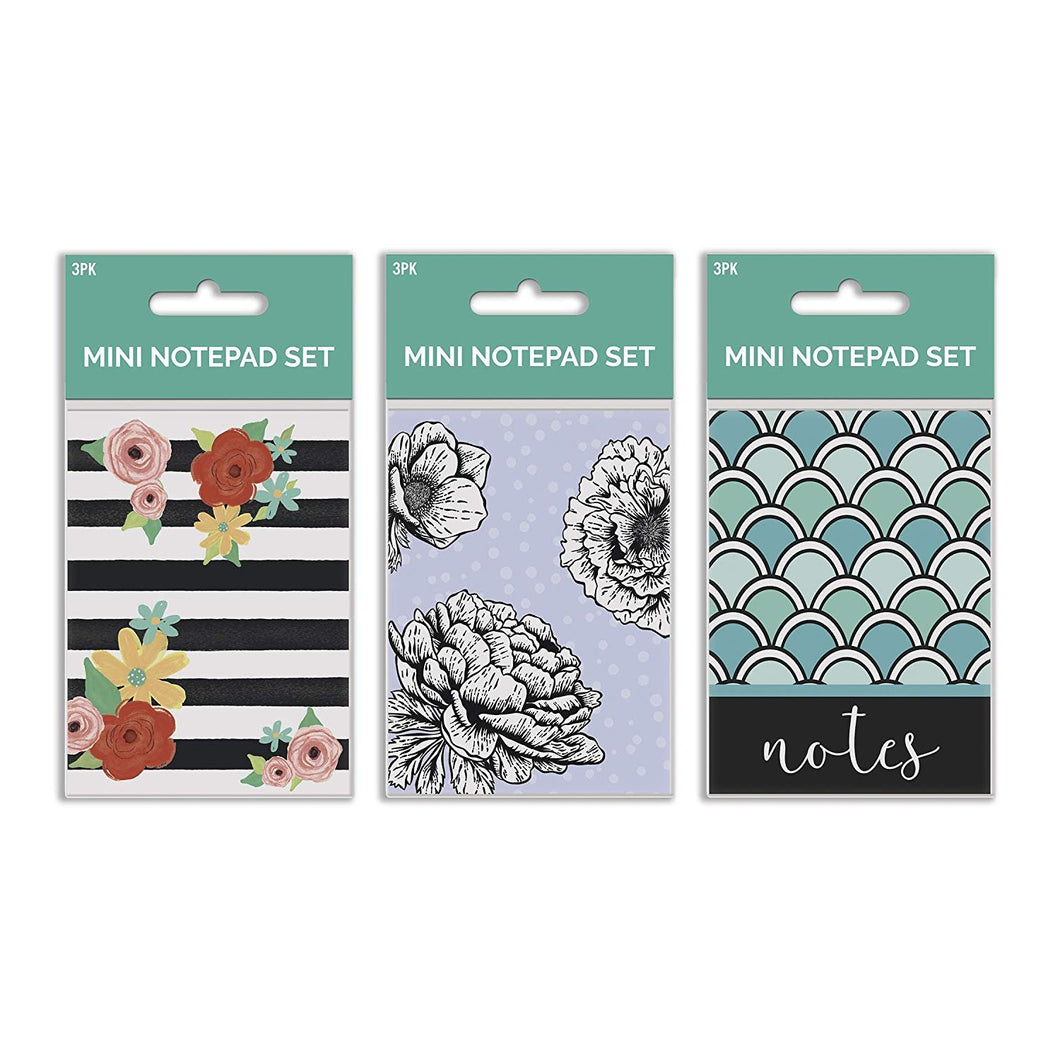 B-THERE Bundle of Mini Notepads - 9 Notebooks Total! 3 Different Designs - 3