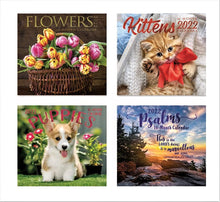 Load image into Gallery viewer, B-THERE 16 Month Premium Mini Wall Calendar 2022 Set of 4 Each Month Displays Full-Color Photograph. Puppies, Psalms, Flowers, Kittens
