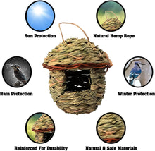Load image into Gallery viewer, 3 Pack of Humming Bird Houses for Outdoors, Hanging Nest for Small Birds Roosting, Hand Woven Nests for Wren, Finch, and More (Ball)
