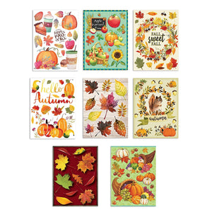 B-THERE Bundle of Harvest Fall Decorations 12" x 17" Window Clings, Thanksgiving Decorations