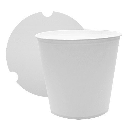 25 Count White Food Containers 170oz Large Food Buckets with Lids