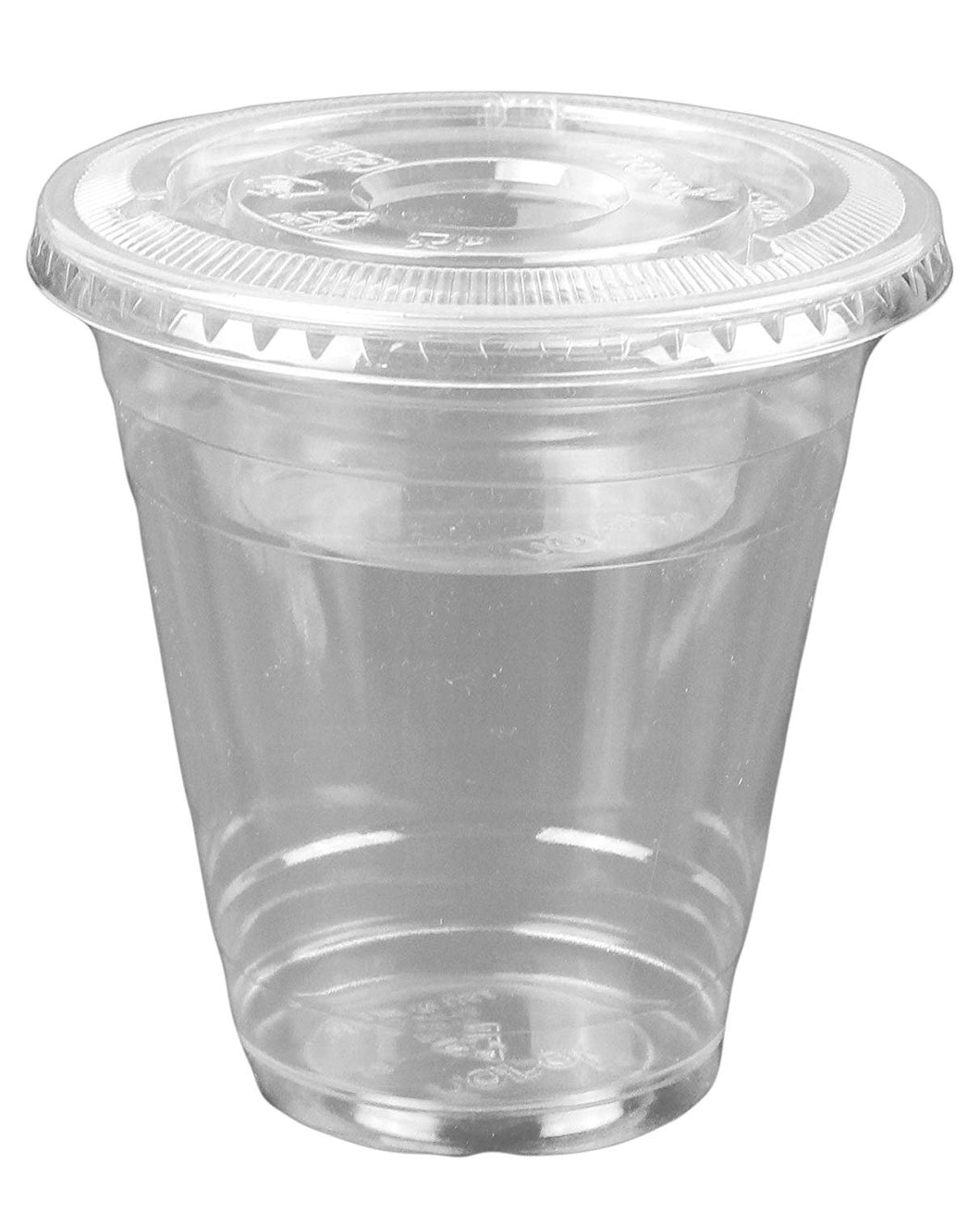 12oz Clear Plastic Cups w/ 4oz Parfait Insert & Lids (3-piece) Dessert Cups (100 Count, Flat Lids - No Hole)