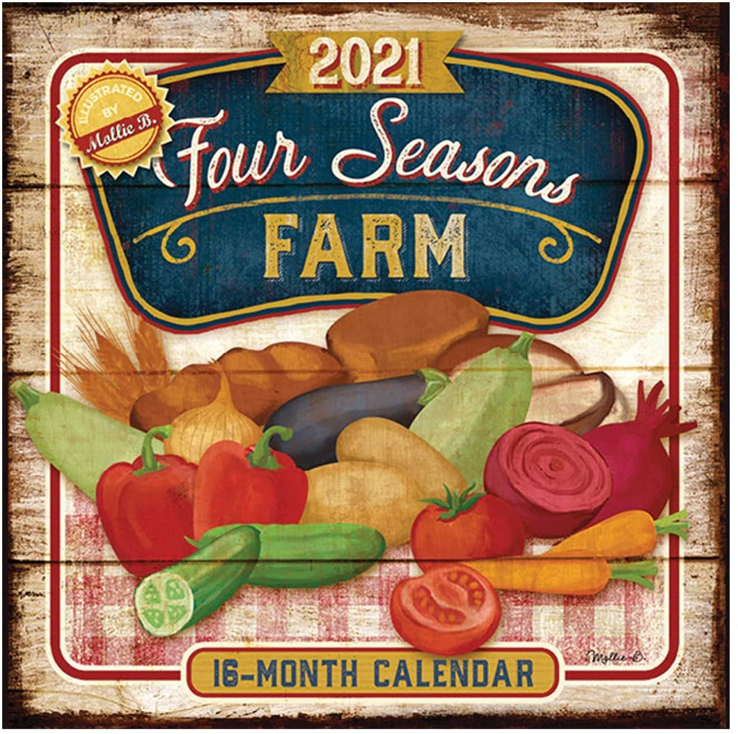 B-THERE 16 Month Premium Wall Calendar 2021 Each Month Displays Full-Color Photograph. Printed on Linen Embossed Heavyweight Paper Stock (Four Seasons Farm)