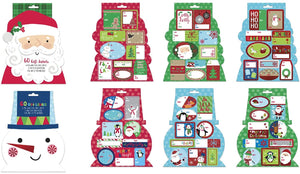 B-THERE Bundle of 120 Die-Cut Peel & Stick Merry Christmas Holiday Gift Tag Labels, 60 Designs