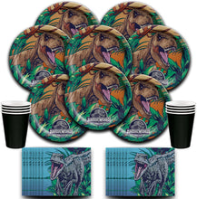 Load image into Gallery viewer, B-THERE Party Supplies Bundle Jurrasic World Party Pack Seats 8 - Napkins, Plates and Cups - Childrens Party Supplies
