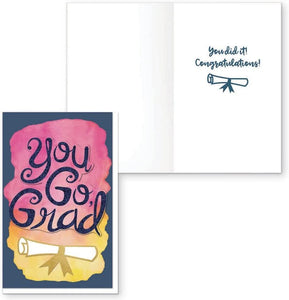 B-THERE Graduation Day Congratulations Greeting Card for Grads in High School or College, Large Handmade Beautifully Embellished Cards or Males or Females (Congrats Grad)