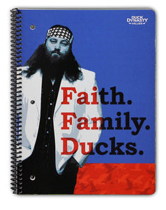 4 Duck Dynasty Spiral Bound Notebooks - 90 Wide Ruled Sheets 10.5" x 8" - Duck Dynasty Merchandise, Si Notepads, Faith Family Ducks Journals