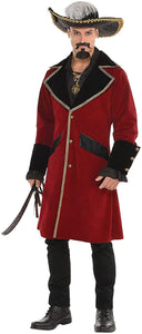 Amscan (AMSDD) Adult Pirate Captain Long Jacket- 1 pc, Multicolor, One Size