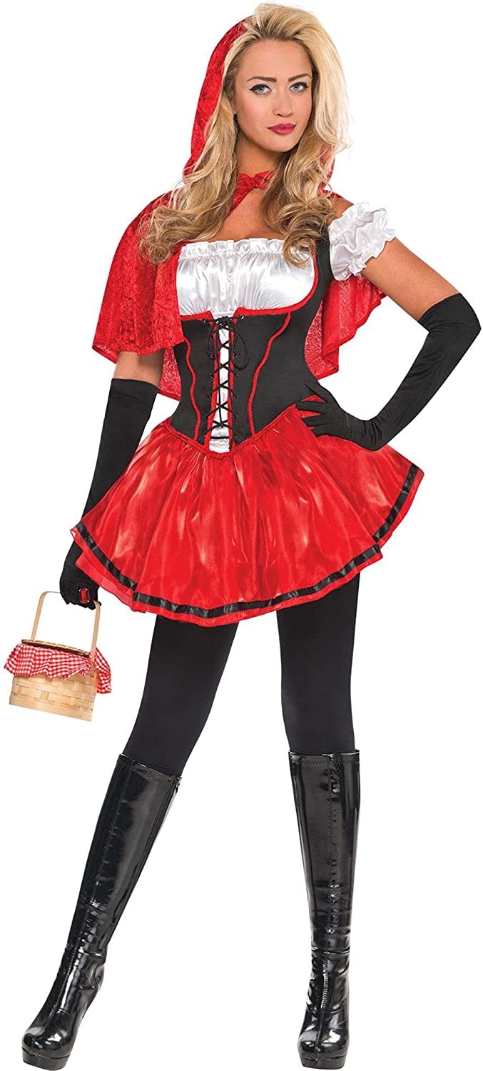 amscan Little Red Riding Hood Halloween Costume for Women, Includes Dress and Capelet