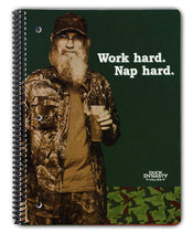 Load image into Gallery viewer, 4 Duck Dynasty Spiral Bound Notebooks - 90 Wide Ruled Sheets 10.5&quot; x 8&quot; - Duck Dynasty Merchandise, Si Notepads, Faith Family Ducks Journals
