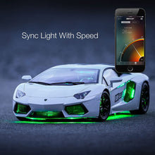 Load image into Gallery viewer, Xkchrome Bluetooth iOS Android Smartphone App Control Car LED Undercar + Interior + Wheel Accent Light Kit Millions of Colors Patterns Dual Zone Music Sync Smart Brake Feature for Honda Nissan Hyundai Toyota Lexus Infiniti Acura Chevy Ford Dodge Audi...
