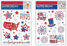 Load image into Gallery viewer, B-THERE Bundle of USA July 4 Decorations 5.5&quot; x 8&quot; Window Decals
