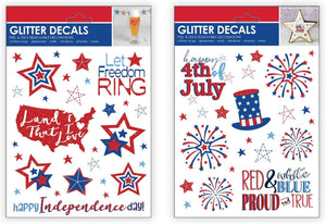 B-THERE Bundle of USA July 4 Decorations 5.5" x 8" Window Decals