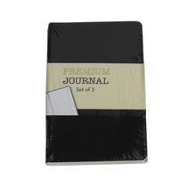 Load image into Gallery viewer, Personal Premium Journals, Pack of 3 Notepads 3.5in x 5.5in - Black Solid Color Lined Stationery Notebooks (Black)

