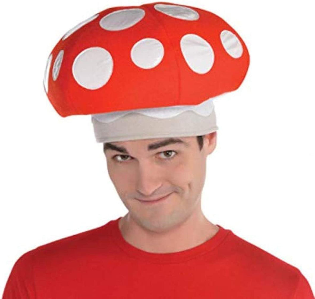 Mushroom Hat Head Accessory - Adult Size, Red - 1 Pc.