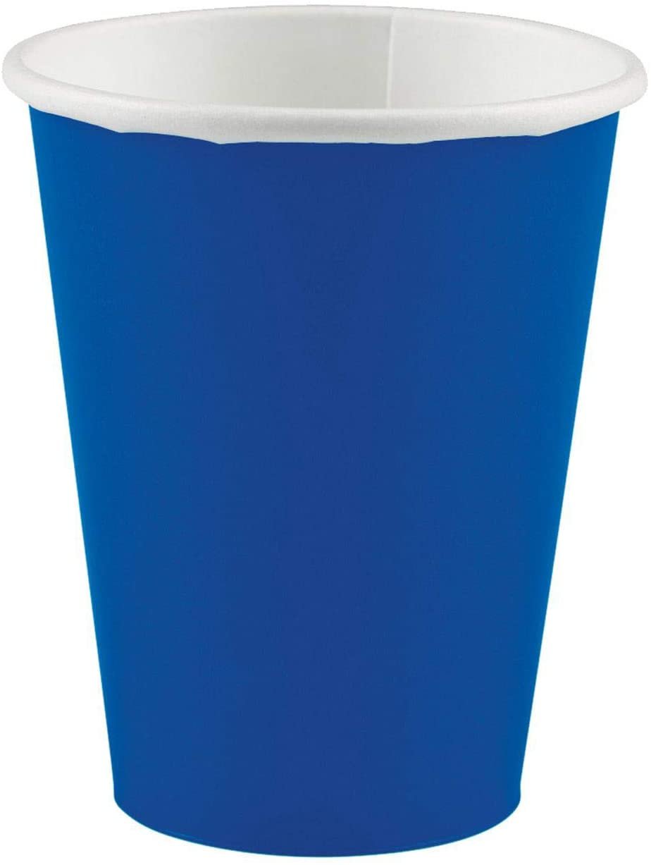 amscan 266 ml Paper Cups, Bright Royal Blue