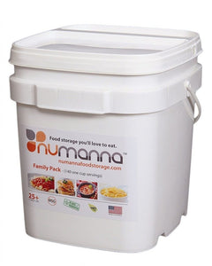 NuManna INT-NMFP 144 Meals, Emergency Survival Food Storage Kit, Separate Rations, in a Bucket, 25 Plus Year Shelf Life, GMO-Free