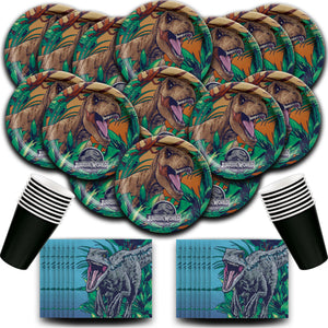 B-THERE Party Supplies Bundle Jurrasic World Party Pack Seats 16 - Napkins, Plates and Cups - Childrens Party Supplies