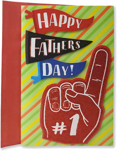 B-THERE Happy Father's Day Greeting Card, Large Handmade Beautifully Embellished W/Tip-ons, Foil, Glitter, Ribbon, Envelope for Father, Son, Grandfather (Happy Father's Day, Fishing)