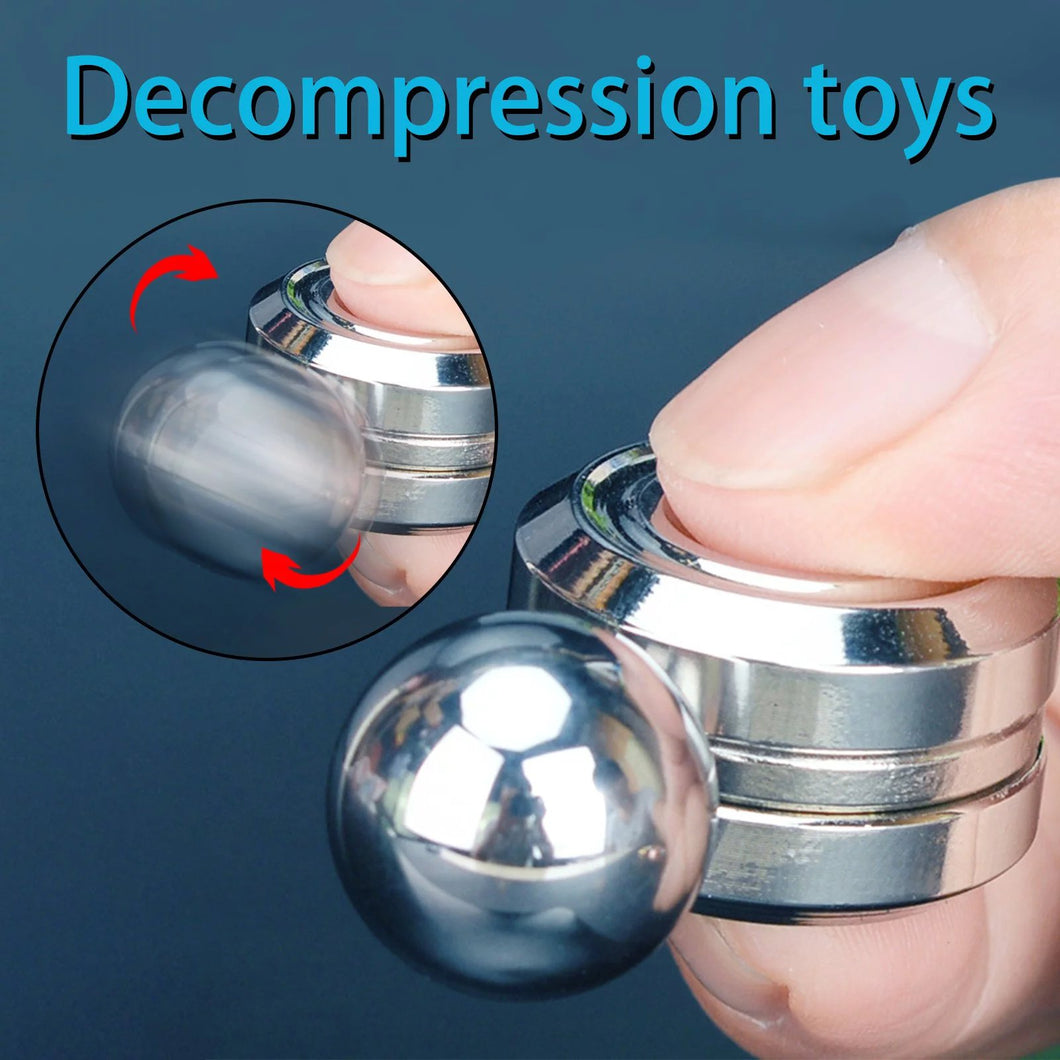 SHENGANG New Fidget Spinner Toys Adult Antistress Magnetic Metal Spiner Ball Stress Reliever Artificial Satellite Hand Spinner Stress Toy (Color : Sliver)