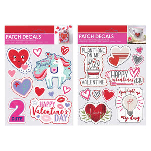 B-THERE Bundle of Valentine's Day Patch Sticker Decals for Books, Cards, Windows, Glass, Anywhere it can Stick.