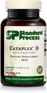 Standard Process Cataplex D - Whole Food Immune Support, Digestive Health, Bone Strength and Bone Health with Cholecalciferol, Calcium Lactate, and Ascorbic Acid - Vegetarian - 360 Tablets