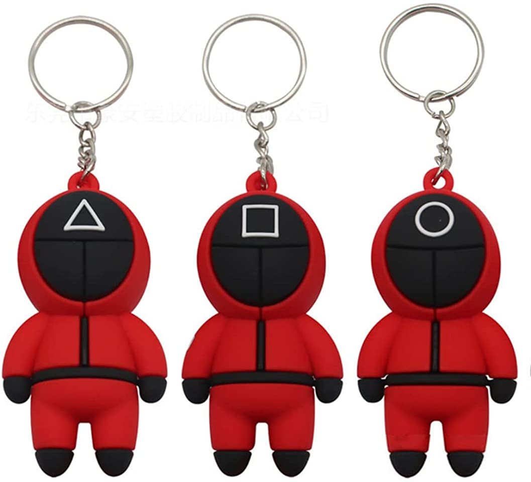 Game Keychain Pendant, Game Cosplay Decorations PVC Pendant TV Video Game Key Chain Stylish Keyring Pack of 3