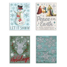 Load image into Gallery viewer, B-THERE Bundle of Christmas Holiday Winter Snowflake Window Clings Decoration 12&quot; x 17&quot; Scene
