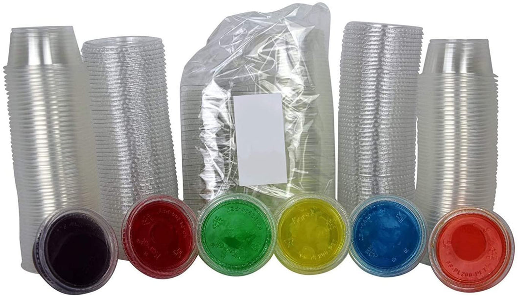 Disposable 2oz Plastic Condiment Cups with Lids 50-Pack, Souffle Portion, Jello Shot Cups, Salad Dressing, Sauce by B-KIND
