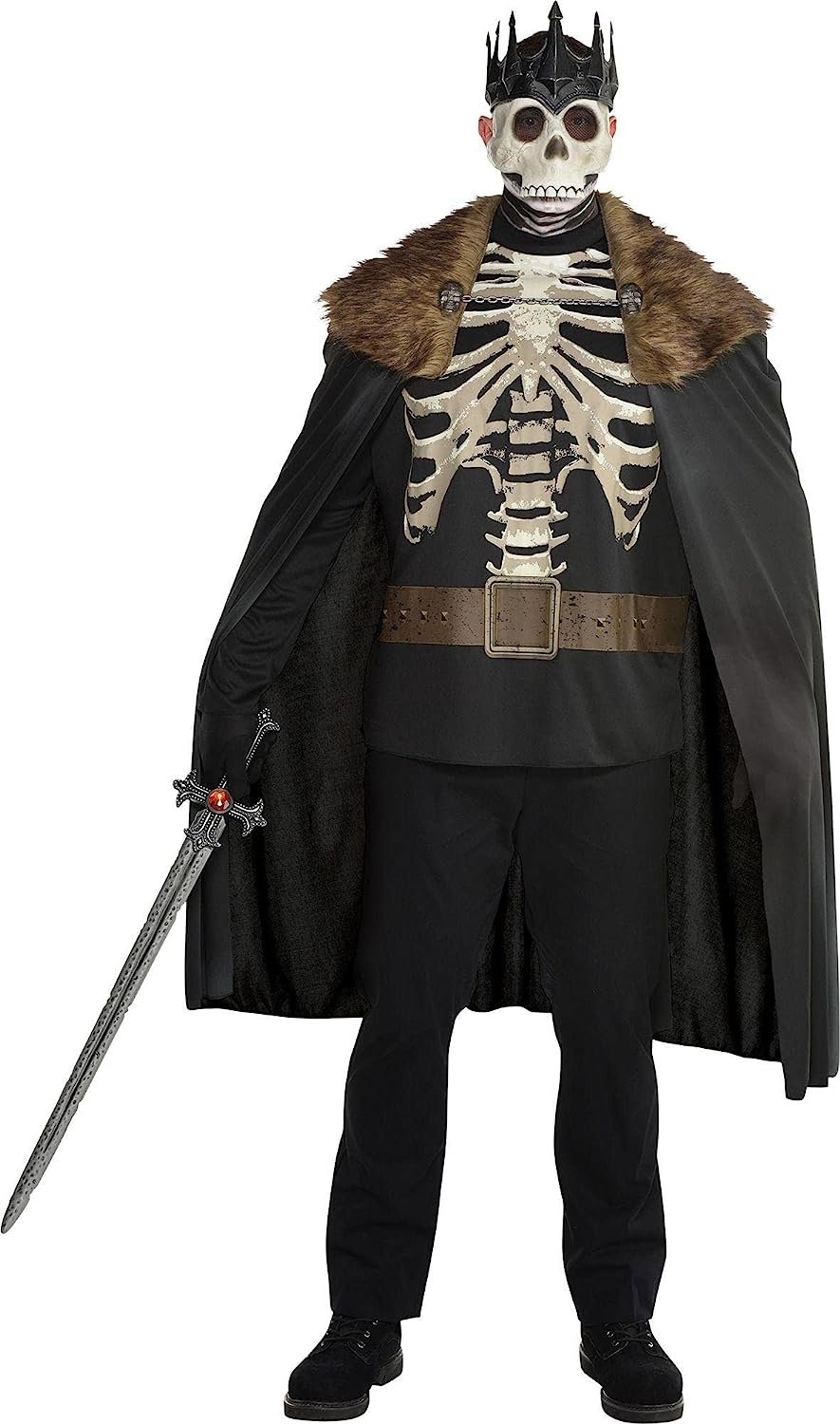 amscan Skeleton Dark King Costume Set - Plus XXL, Multicolor - 1 Set
