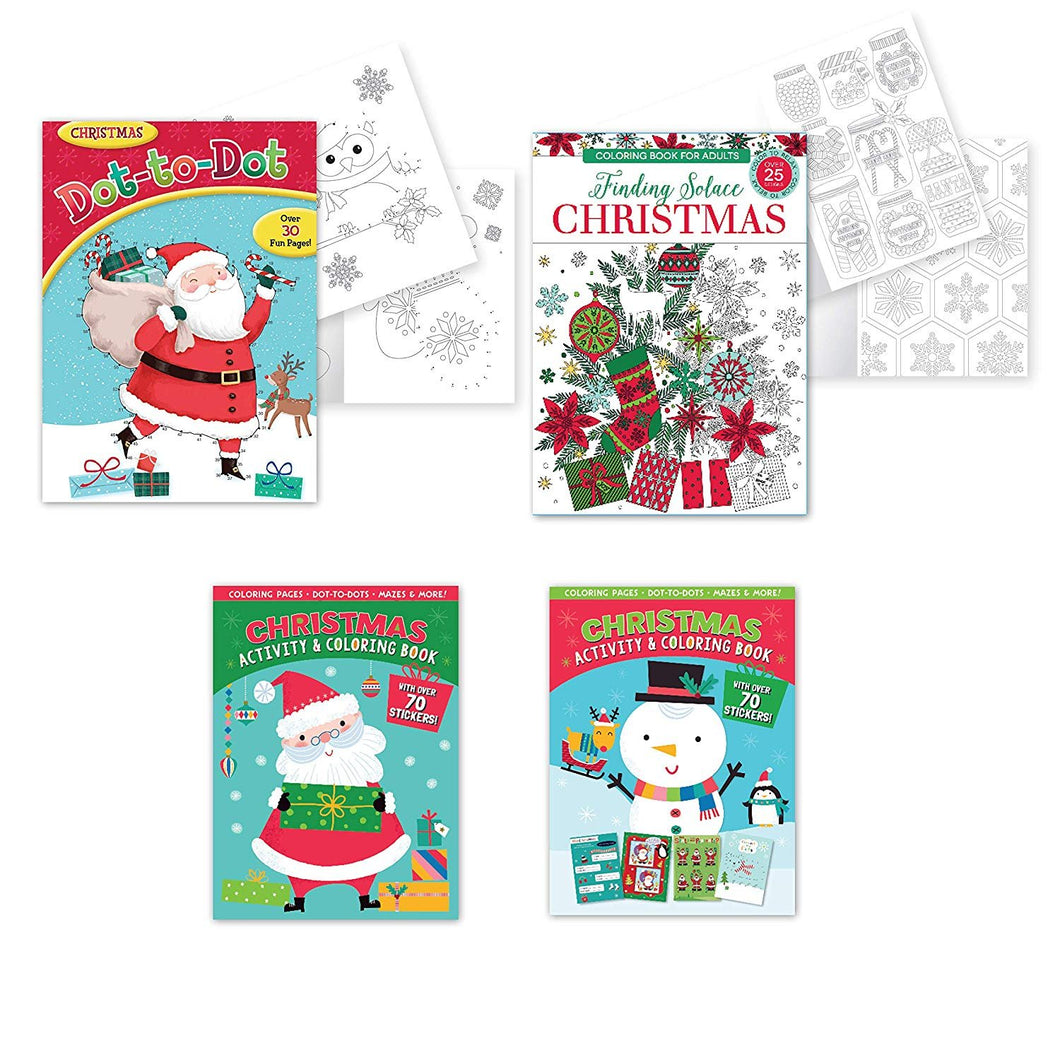 B-THERE Bundle of Christmas Coloring & Activity Book Set of 4 Xmas Coloring Books