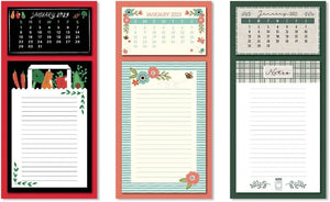 B-THERE Bundle of 3 Magnetic 2023 Calendars 12-Month List Pads Notepad for Grocery, Fridge, Shopping and To-Do-List