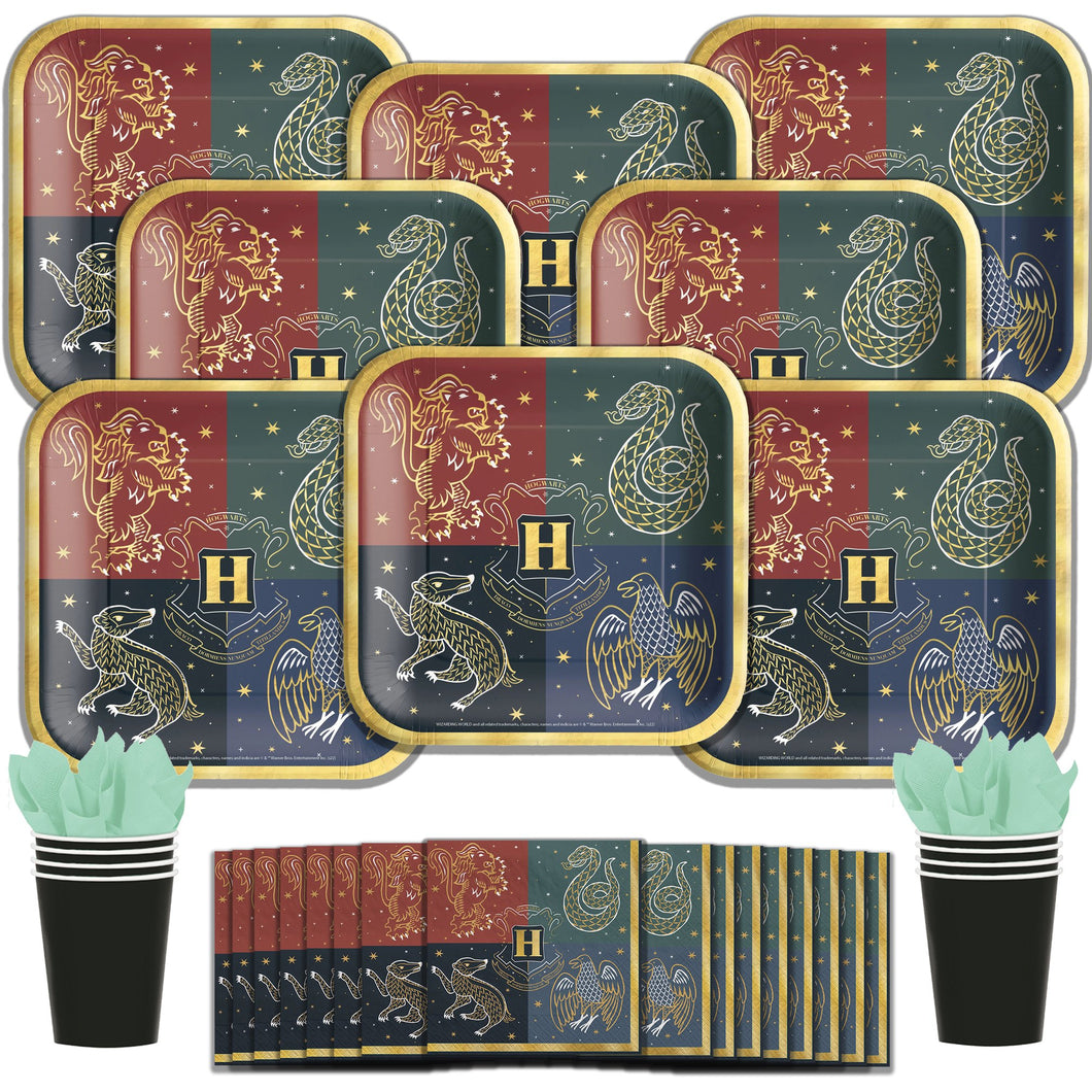 B-THERE Harry Potter Birthday Party Pack Seats 8 - Napkins, Plates and Cups - Childrens Harry Potter Party Supplies
