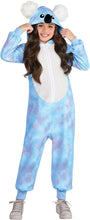 Load image into Gallery viewer, Party City Koala Zipster Halloween Costume for Girls, Plush Hooded Onesie, Blue and Purple
