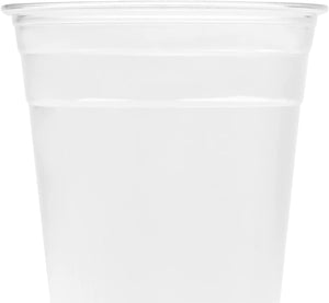 Clear Plastic Cups with Flat Lids Summer Party Cups Disposable Recyclable PET Plastic (20oz) (50)