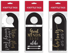 Load image into Gallery viewer, B-THERE Bundle of 12 Kraft Wine Bottle Gift Tags, Great for Wine Gifting
