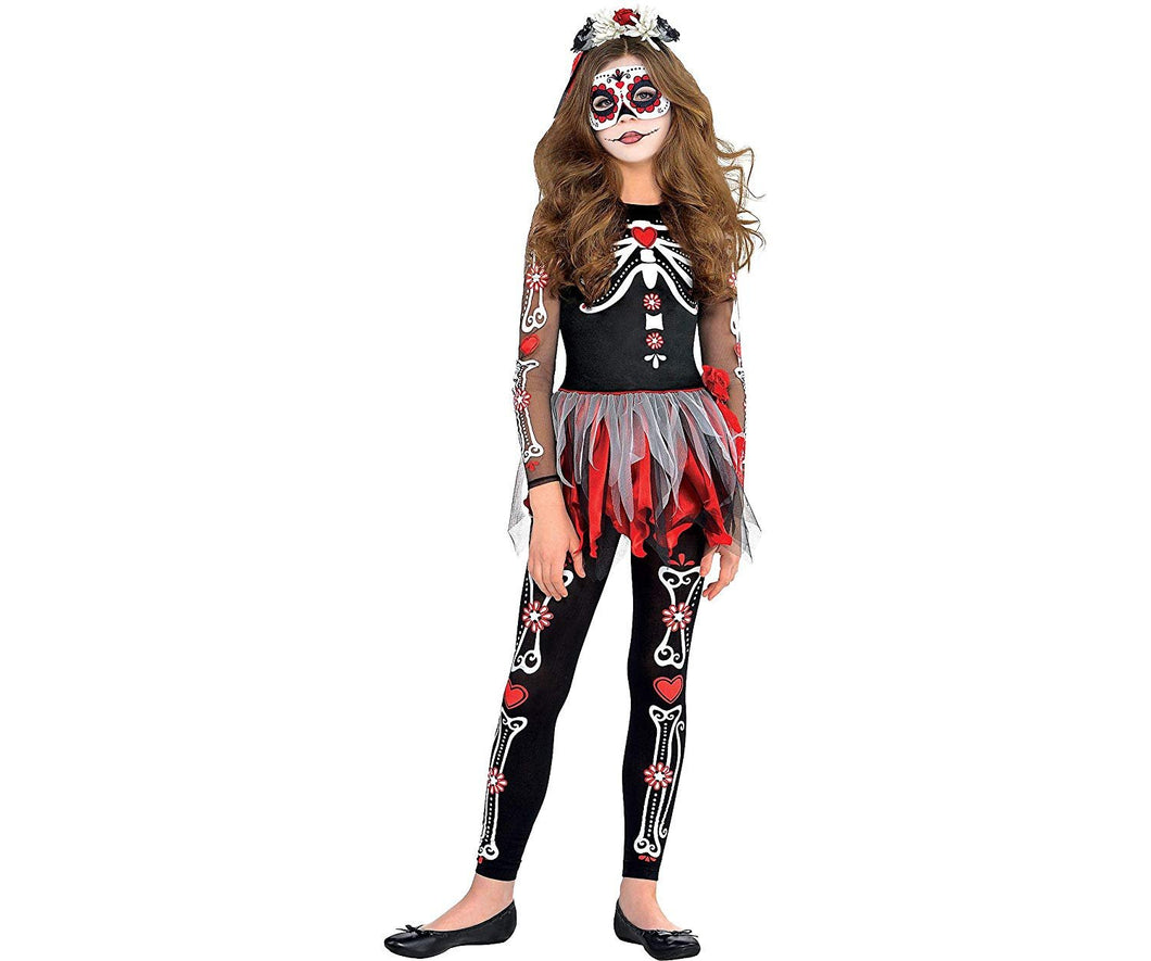 AMSCAN Scared to the Bone Halloween Costume for Girls, Extra Large, with Included Accessories