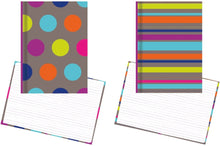 Load image into Gallery viewer, Hardback Notebook Set, Dots &amp; Stripes - 2 notepads, 8.5&quot; x 5.75&quot; Lined Pages Stationery
