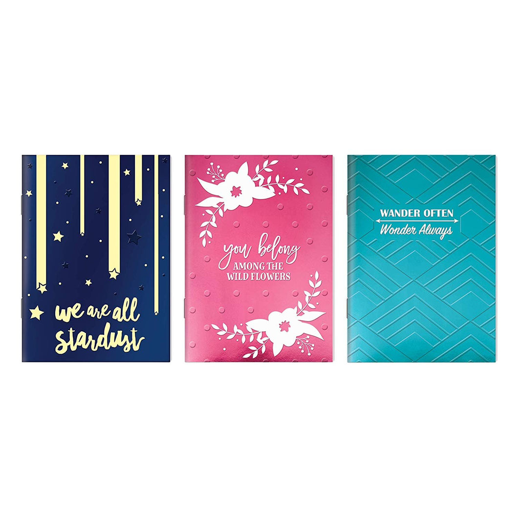 B-THERE Bundle of Embossed Soft Cover Notebooks - 3 Different Designs - 5