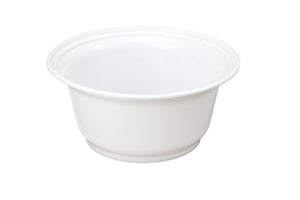 Microwavable 36oz White Plastic Bowls w/ Lids, Rigid Recyclable Containers Food Storage for Hot or Cold Foods (50 count)