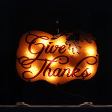 Load image into Gallery viewer, Impact Innovations Pumpkin Decor Give Thanks Shimmer Clear(16 1/2&quot; wide x 11 1/2&quot; high)
