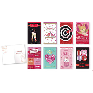 Pack of 8 Different Handmade Valentine's Day Cards - Large