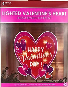 Lighted Valentine's Heart Window Decoration