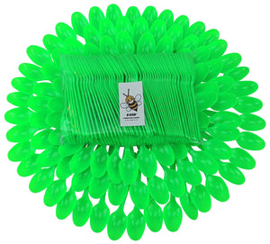 B-Kind Party Pack 100 Count Cutlery Thick Strong and Durable Heavy Weight Disposable Bright green Spoons for Camping, Picnics, Parties & Weddings