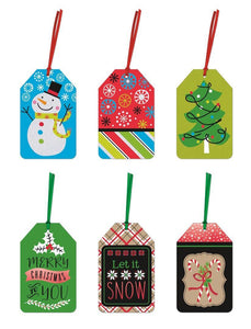 Pack of 36 Christmas Gift Tags - 6 Different Designs Xmas Gifting Tags