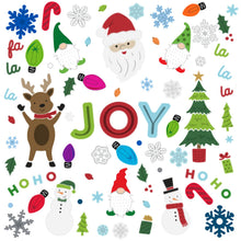 Load image into Gallery viewer, B-THERE Bundle of Merry Christmas Holiday 5.5&quot; x 12&quot; Window Gel Clings, Gnomes, Polar Bear, Snowman, Snowflakes, Santa Claus, Trees, and More
