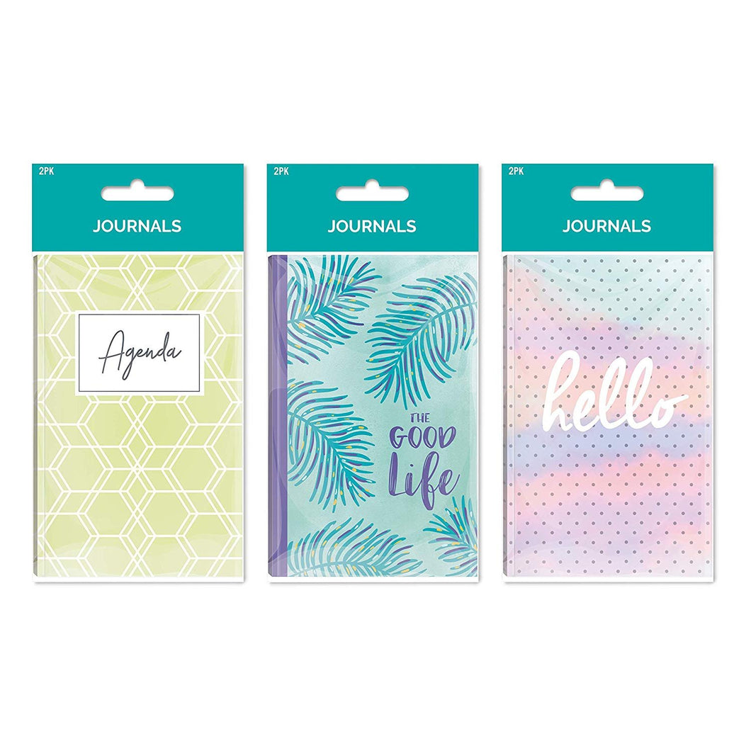 B-THERE Bundle of Pocket Journal Set - 6 Notebooks Total! 3 Different Designs - 3.5